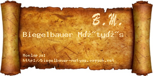 Biegelbauer Mátyás névjegykártya